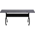 thumbnail image 4 of Lorell Charcoal Flip Top Training Table Charcoal Rectangle, Melamine Top - Black Four Leg Base - 4 Legs - 72" Table Top Width x 23.60" Table Top Depth - 29.50" Height - Melamine, 4 of 7