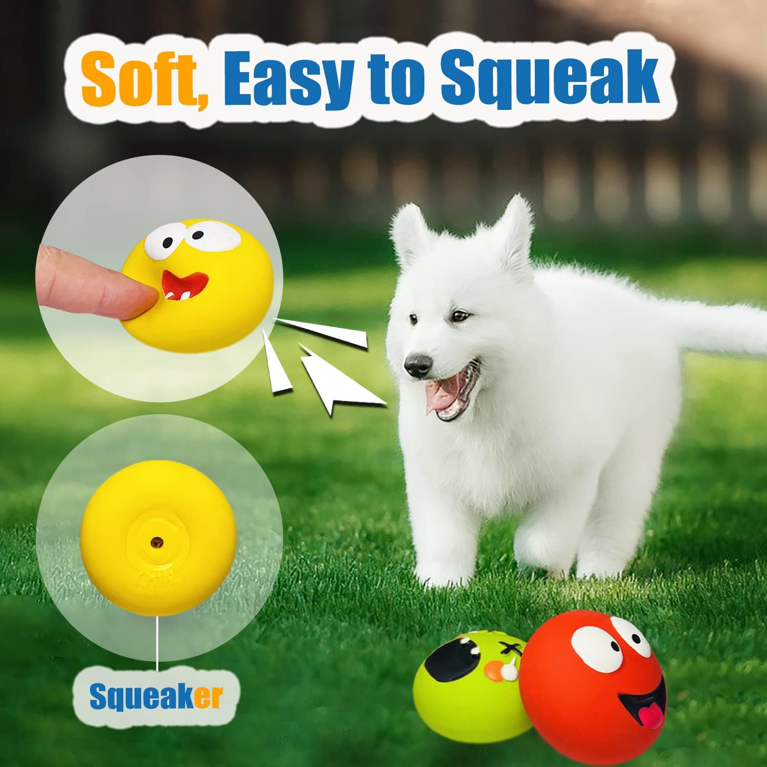 HOLYSTEED Latex Squeaky Dog Toys, 6-Pack photo 5