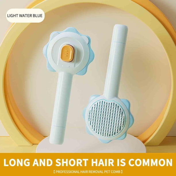 Pet Hair Cleaning Brush Skin Friendly Massage Handle One Click Cleaning Pet Hair Loss
