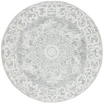 SAFAVIEH Abstract Ruadhan Oriental Area Rug, Ivory/Light Grey, 6' x 6' Round