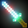 thumbnail image 2 of Fun Central 18" Teal LED Pixel Sword – Flashing Lights, Retro Toy for Cosplay & Parties, 2 of 6