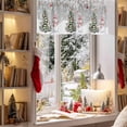 thumbnail image 3 of Christmas Valances for Windows, 42 x 18in, Snowman Snowflake Xmas Tree Ball Winter Grey Rod Pocket Kitchen Valance Curtain Light Filtering Window Treatments for Living Room Bedroom, 1 Panel, 3 of 7