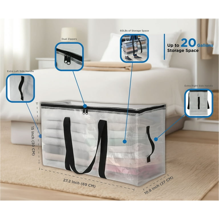 Mainstays Heavy Duty Storage and Moving Bag, Clear, 20 Gallon