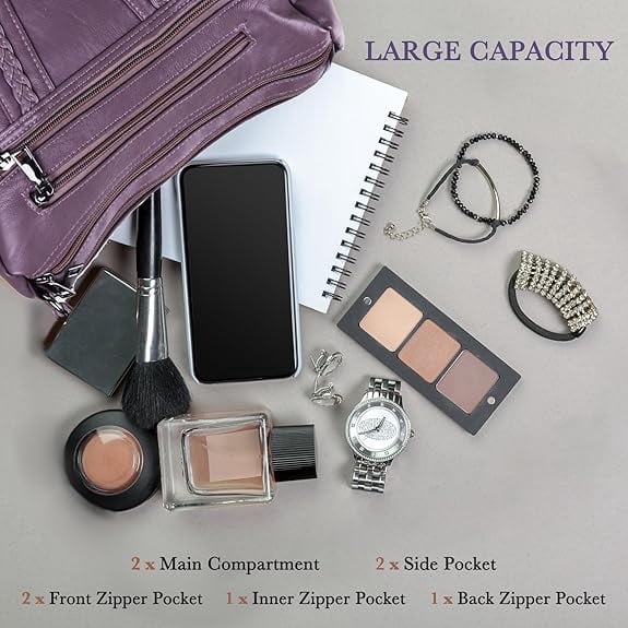 Verstarlin Crossbody Bags For Women Pocketbooks Soft PU Leather Purses and Handbags Multi Pocket Shoulder Bag