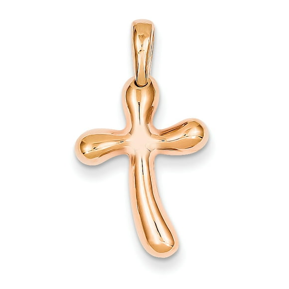 14K Rose Gold Freeform Cross Pendant