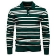 thumbnail image 2 of LMOIPLI Mens Knit Henley Sweater Long Sleeve Lightweight Casual Slim Fit Dressy Casual Striped Pullover Sweaters Army Green L, 2 of 8
