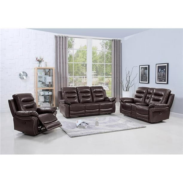 Home Roots 329416 Comfortable Leather Sofa Set With Console Loveseat 44 Brown 132 In Com Home Roots 329416 Comfortable Leather, Comfortable Leather Sofa Sets