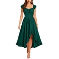 thumbnail image 4 of BRGZLK Womens Halloween Dress Gothic Sleeveless Smocked Ruffle Asymmetrical Hem Vintage Lace Up Tank Dresses Medieval Renaissance Festival Party Cosplay Costume Army Green L, 4 of 6