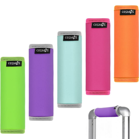 Cosmos 5 Pcs Luggage Handle Wraps Soft Neoprene Grip Handle Cover Detachable Luggage Identifier for Luggage Suitcase Travel Bag Trolley Case Travel Accessories (5 Colors)