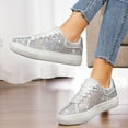 thumbnail image 3 of Stepedia Fashion Rhinestone Sneakers for Women Casual Walking Anti Slip Shoes, White Size 6, 3 of 8