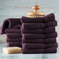 thumbnail image 2 of Hearth & Harbor Bath Towel Collection, 100% Cotton Luxury Set of 12 Multipurpose Wash Cloths - Purple, 2 of 7