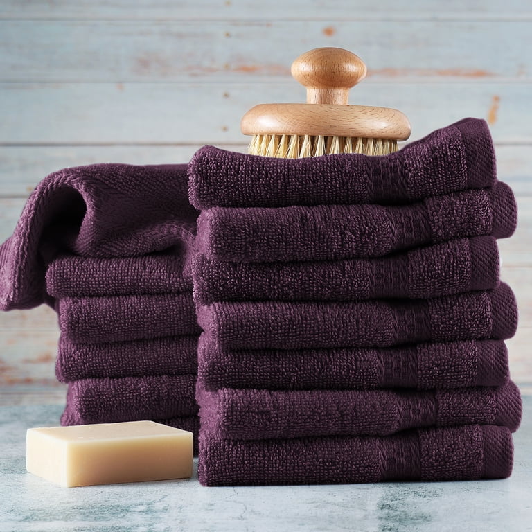 Hearth & Harbor 12-Piece Cotton Washcloth Set, Purple photo 2