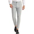thumbnail image 1 of Unique Bargains Men's Dress Plaid Classic Fit Color Block Formal Checked Pants Gray Orange 40, 1 of 6