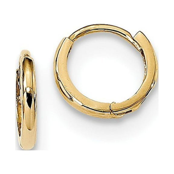 Real 14kt Yellow Gold Madi K Polished Hinged Hoop Earrings; for Adults and Teens; for Women and Men