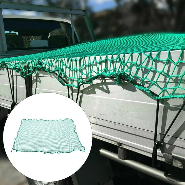 Red de almacenamiento premium Bolsa de almacenamiento de 5 'x 7' Mosquetones Red de malla Ajustable Camioneta Estirable Camión Cama Red de carga Apto Yotijar red de carga elástica