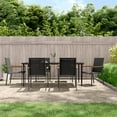 thumbnail image 1 of vidaXL 7 Piece Garden Dining Set Black Textilene and Steel, 1 of 5