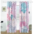 thumbnail image 2 of Coolnut Flowers Pattern Thermal Insulated Blackout Grommet Printed Window Curtain - 84x55 in - 100% Polyester 2 Panels, Stitchingstyles, 2 of 6