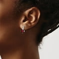 thumbnail image 3 of 10K White Gold Cushion Garnet And Diamond Earrings (Width 7.3) (Length 13.75) - Jbsp, 3 of 5