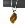 thumbnail image 2 of ROYALGEMSTONE Natural Tiger's Eye Gemstone Pendant Necklace Sterling Silver Chain, Tiger's Eye, 2 of 2