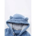thumbnail image 3 of Bagilaanoe Baby Girl Boys Hooded Jumpsuit Newborn Winter Fleece Long Sleeve Bodysuit 3M 6M 9M 12M Infant Zipper Footed One Piece Romper, 3 of 8
