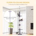 thumbnail image 4 of 5-Tier Grey Cat Climbing Tree & Activity Center - Floor to Ceiling Cat Tower with Scratching Post - 90.5" Adjustable Height for Living Room & Bedroom Play, 4 of 7