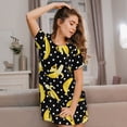 thumbnail image 3 of Fotbe Banana Pattern Women's Cotton Nightgown Sleepwear Short Sleeves Shirt Casual Print Sleepdress, 3 of 6
