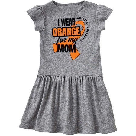 

Inktastic I Wear Orange For My Mom Multiple Sclerosis Awareness Gift Toddler Girl Dress