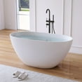 thumbnail image 4 of MEDUNJESS 51" Freestanding Solid Surface Resin Stone Bathtubs, Premium Modern Design Stand Alone Tub Soaking Tubs with Overflow and Pop up Drain, Matte White, 4 of 11