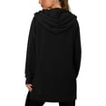 thumbnail image 3 of Yievot Womens Casual Hoodies Long Sleeve Fall Sweatshirts Solid Loose Side Slit Pullover Tops with Pocket, 3 of 8