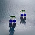 thumbnail image 4 of Cute Cherry Ear Studs Tiny Earrings Fruit Enamel Ear Studs Nature Lover Gift Minimalist Handmade 925 Sterling Silver, 4 of 5