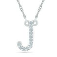 thumbnail image 1 of DGOLD Collier Alphabet pour Femmes en Argent Sterling avec Diamant Blanc Rond et Initiale « J » (1/20 cttw), 1 of 2