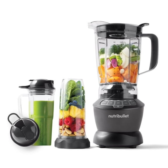 Licuadora NutriBullet 3 Velocidades con Jarra de 64 oz y  Función Pulse y Programa Extract 1200W Reacondicionada