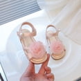 thumbnail image 6 of enyan Dress Shoes For Girls Girls Sandals - Big girl and Toddler Girl Sandals with Durable Leather and Glitter Straps, Summer Dress Shoes for Girls,Pink,Size 6.5, 6 of 7