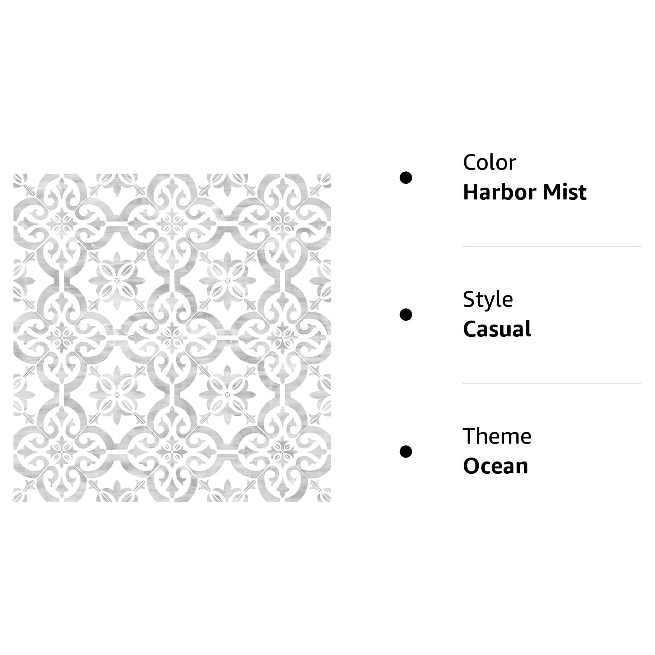 Wallquest, Inc. Luxe Haven Porto Tile Peel and Stick Wallpaper Harbor Mist