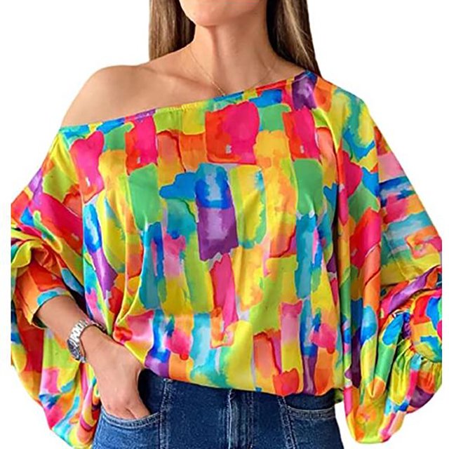 Mujeres Color sólido Manga larga Botón Up Camisetas Pullover V-cuello Túnica suelta Pompotops gfhjh5202