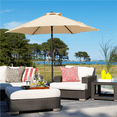 thumbnail image 6 of Renwick 7.5ft Patio Market Umbrella with 6 Ribs Push-button Canopy Tilt, Tan, 6 of 8