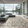 thumbnail image 2 of ODIKA 6'x9' Cement Geometric Archway Design Washable Area Rug Modern Handwoven Indoor Outdoor Elegance Easy Care, Non-Shedding, for Queen Size Bedroom Under Bed Master Suite, 2 of 6