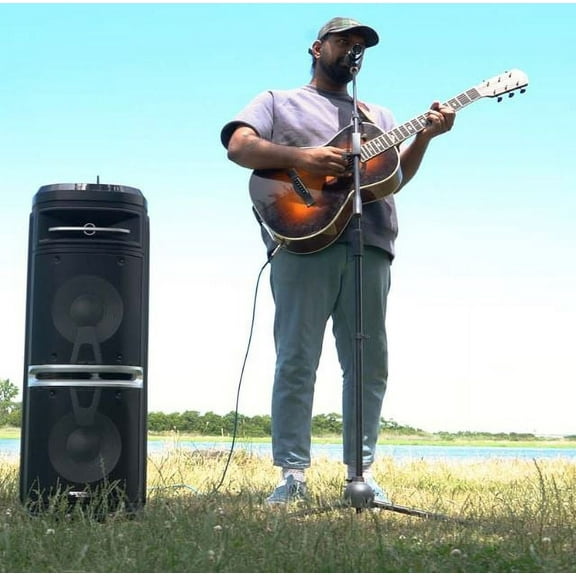 Rockville Go Party X10 Street Performer Performance Battery Speaker Guitar Input