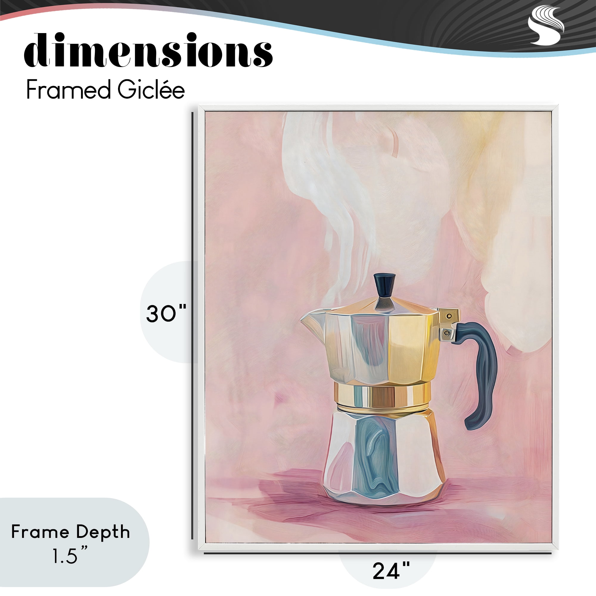Stupell Industries Vintage Coffee Maker on Pink White Framed Giclee Art, design by The Prints Vibe