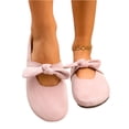thumbnail image 5 of Women’s Mules Toe Suede Upper Double Bow Mary Jane Slip On Backless Ballet Mule Shoes Hidden Heel Round Toe Dress Flats for Spring Office Casual Daily Wear Business Travel Outfits, 5 of 5