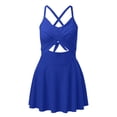 thumbnail image 3 of WILLBEST Traje de Baño de Natación para Mujer, Traje de Baño de Una Pieza con Falda Recortada y Cuello En V, Cruzado con Lazo En La Espalda, Trajes de Baño, 3 of 4