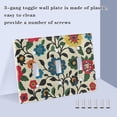 thumbnail image 3 of Yayeee Toggle Light Switch Wall Plate 3-Gang 6.37"x4.48" Decorative Outlet Cover, Vibrant Floral, 3 of 7