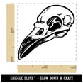 thumbnail image 2 of Crow Raven Bird Skull Self-Inking Rubber Stamp Ink Stamper - Sky Blue Ink - Small 1 Inch, 2 of 7