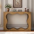 thumbnail image 4 of 47.2'' Console Table, 2-Tier Entryway Table with Wavy Design, Farmhouse Display Stand with Storage, for Entryway, Foyer, Living Room, Hallway, Warm Brown HN321XG01, 4 of 12