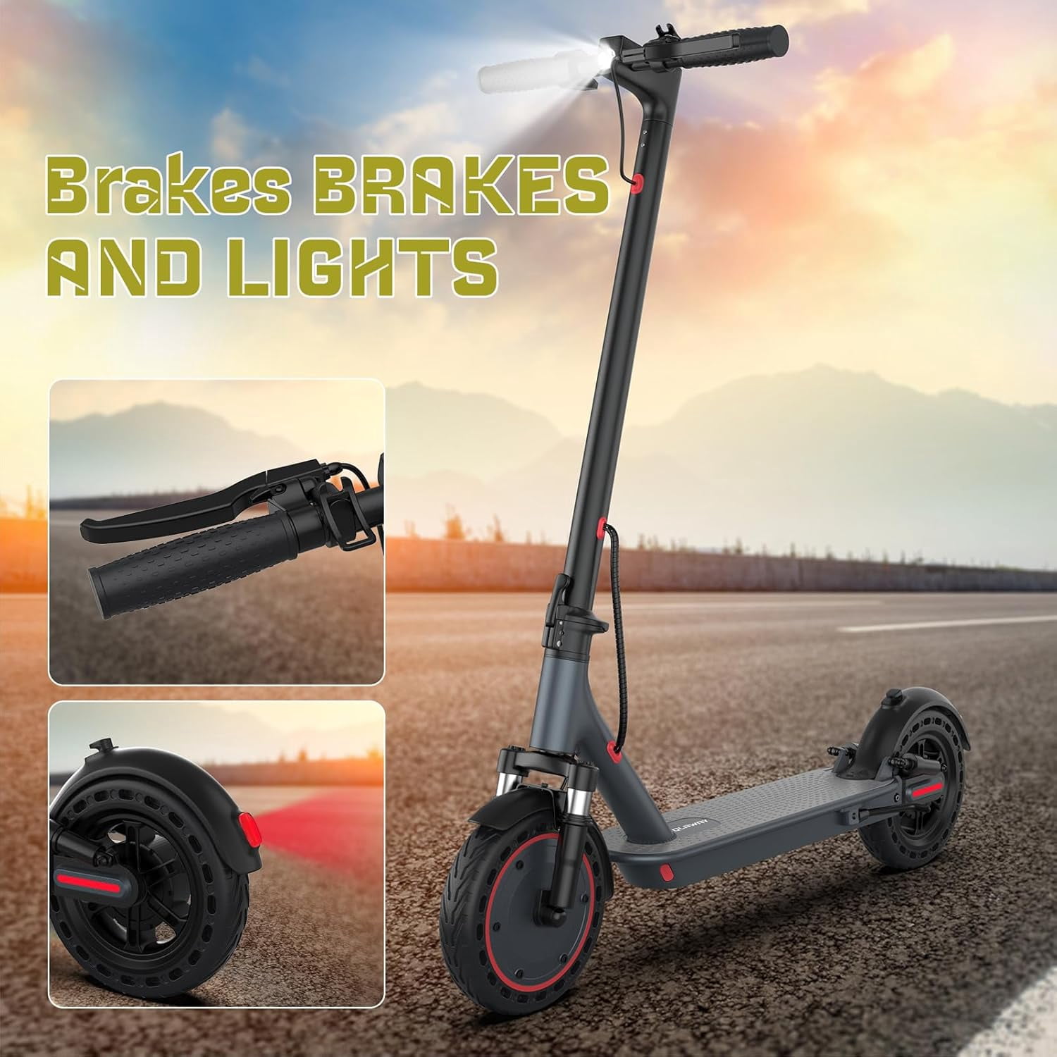 10" Electric Scooter Adults Max 22MPH Sport Escooter 500W Motor, Electric Scooter 22 Miles Range, Max Load 265 LBS/APP Control