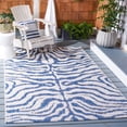 thumbnail image 2 of SAFAVIEH Courtyard Gerald Animal Indoor/Outdoor Area Rug, Ivory/Navy, 6'7" x 9'6", 2 of 13