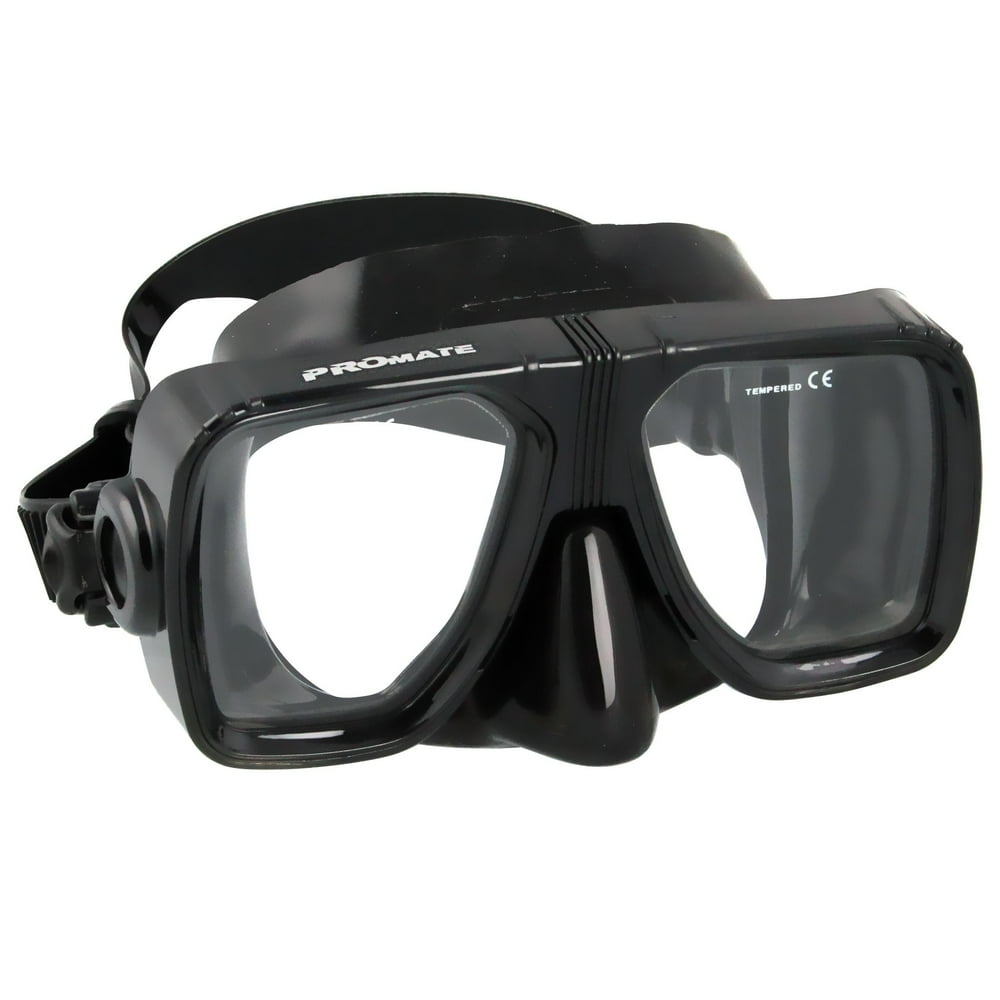 Promate Scope Scuba Dive Mask AllBlack Nearsighted Farsighted