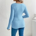 thumbnail image 6 of Fnooota Maternity Long Sleeve Tops, V Neck Casual Slim Fit Knitted Pregnancy Clothes Blue Size L, 6 of 6