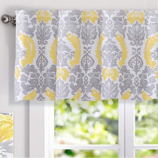 DriftAway Liania Floral Leaves Botanical Pattern Window Curtain Valance