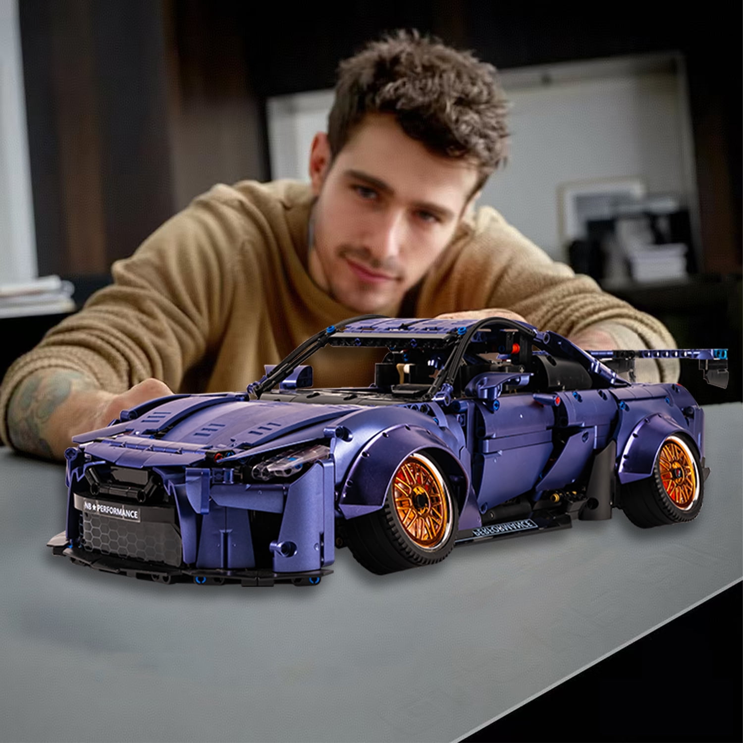QOQ 1:10 Scale DIY Racing Car Building Blocks, Collectible Supercar Model Kit for Kids & Adults, Birthday Gift Toy (2389 PCS)